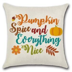 Fall Autumn Pillow Cover Pumpkin Spice and Everything Nice